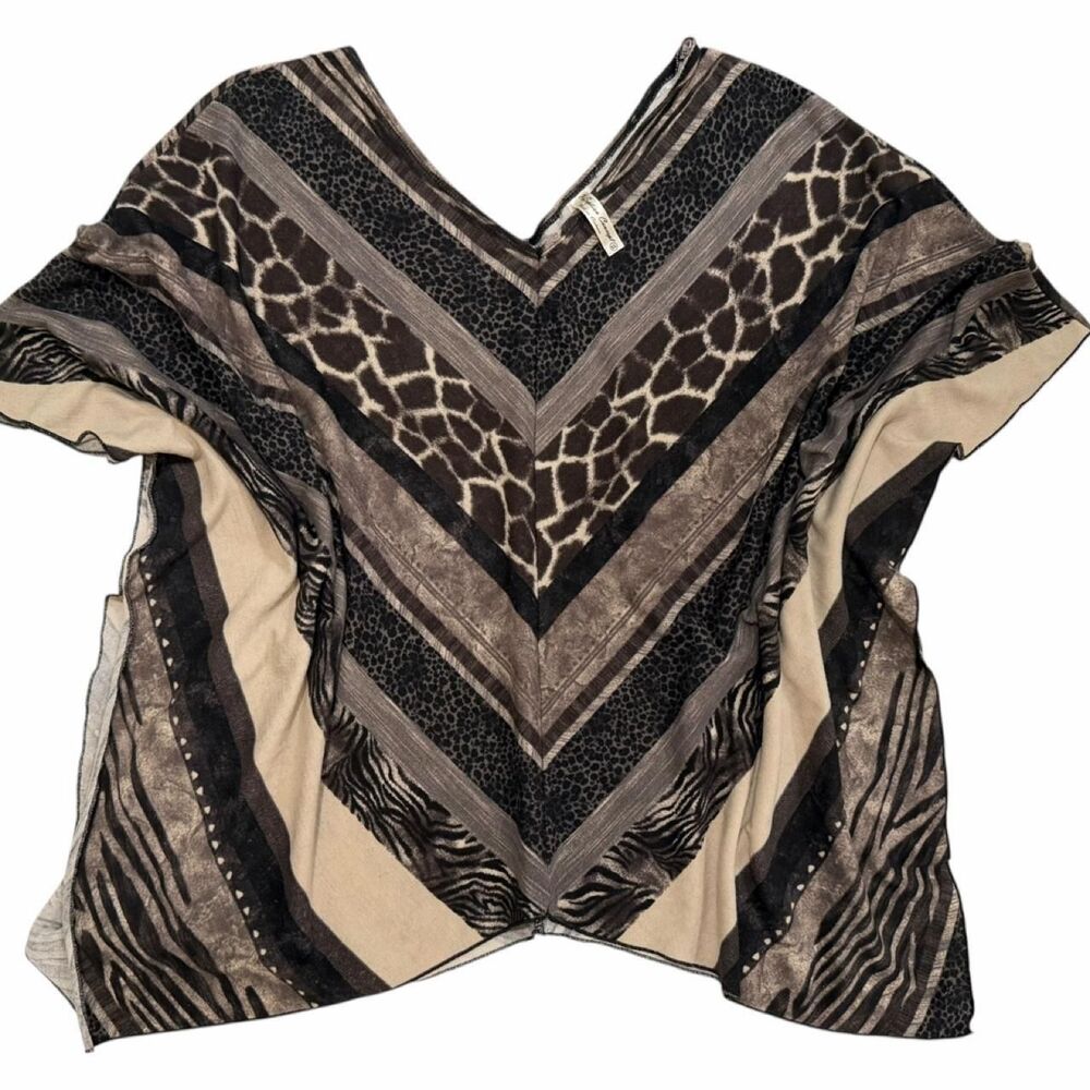 Y2K PerSeption Concepts Animal Print Blouse with chevron pattern